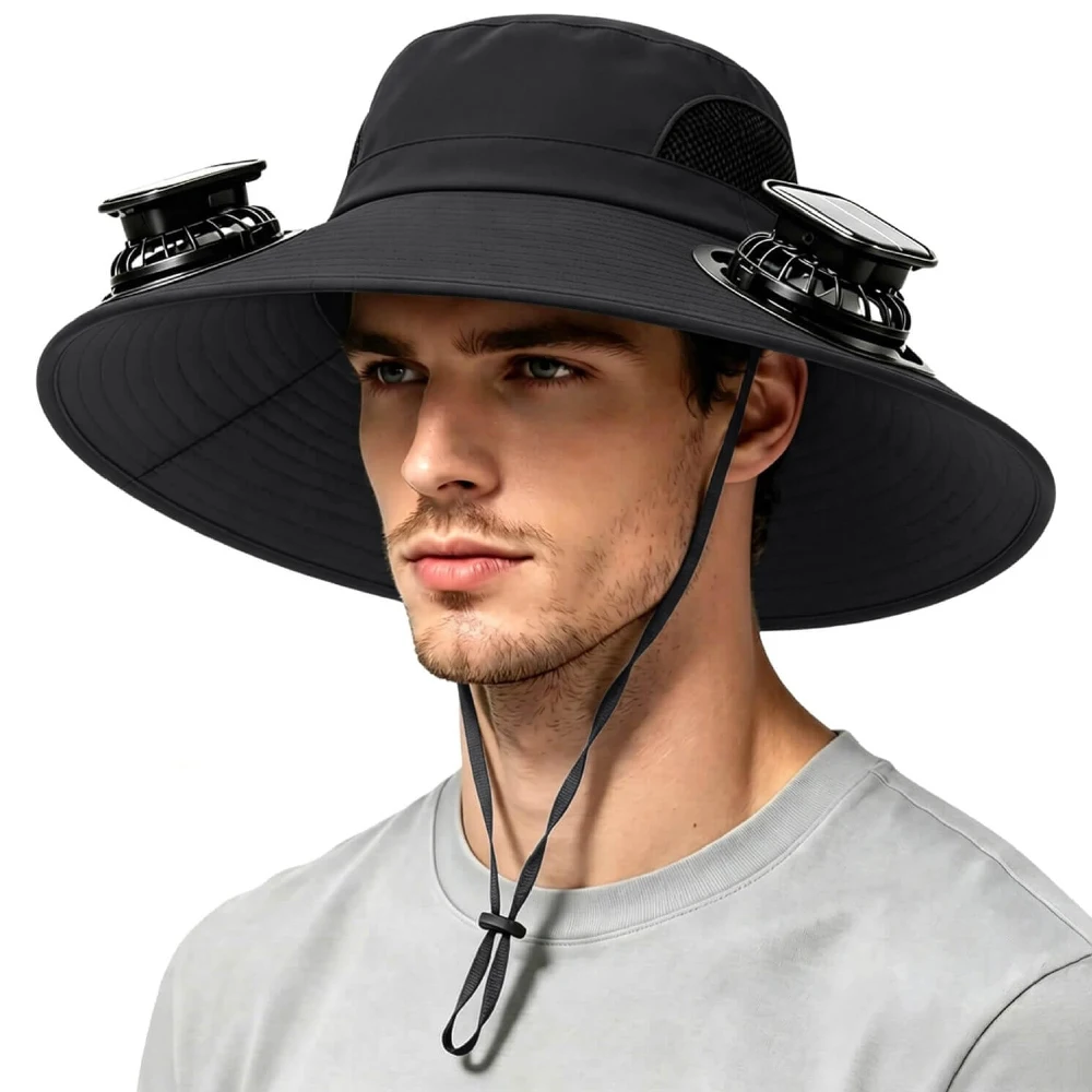 Renewable Energy Fan - Topi Bucket Pria Cepat Kering Ukuran