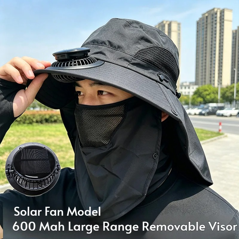 Renewable Energy Fan - Topi Kipas Tenaga Surya Isi Ulang