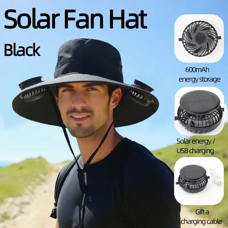 Renewable Energy Fan - Topi Ember Cepat Kering Pria Topi