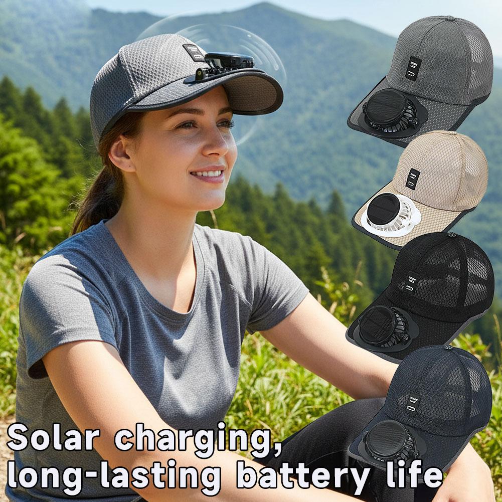 Renewable Energy Fan - Topi Kipas Tenaga Surya USB Isi