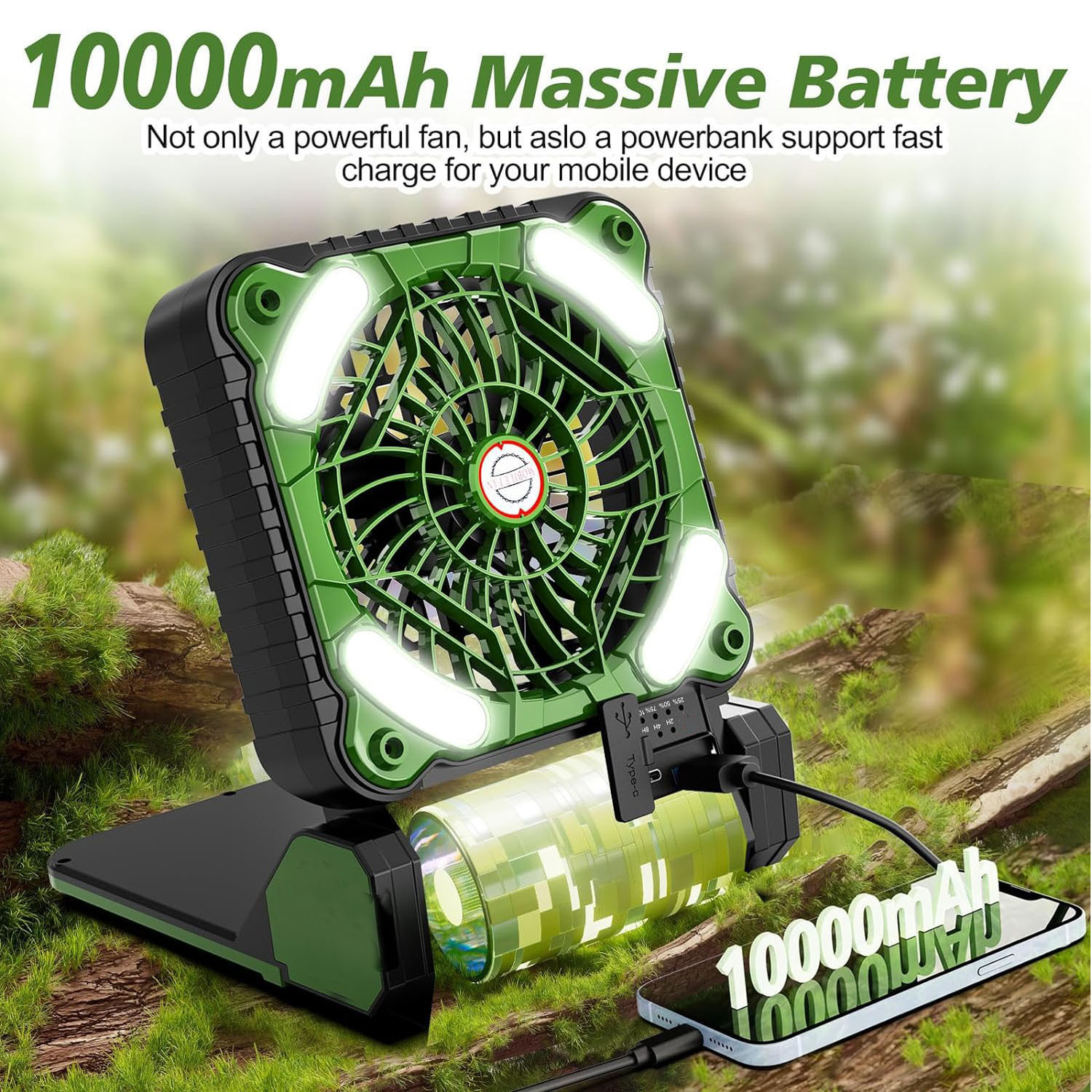 Lentera LED Kemah portabel ten - Renewable Energy Fan ulasan dan harga